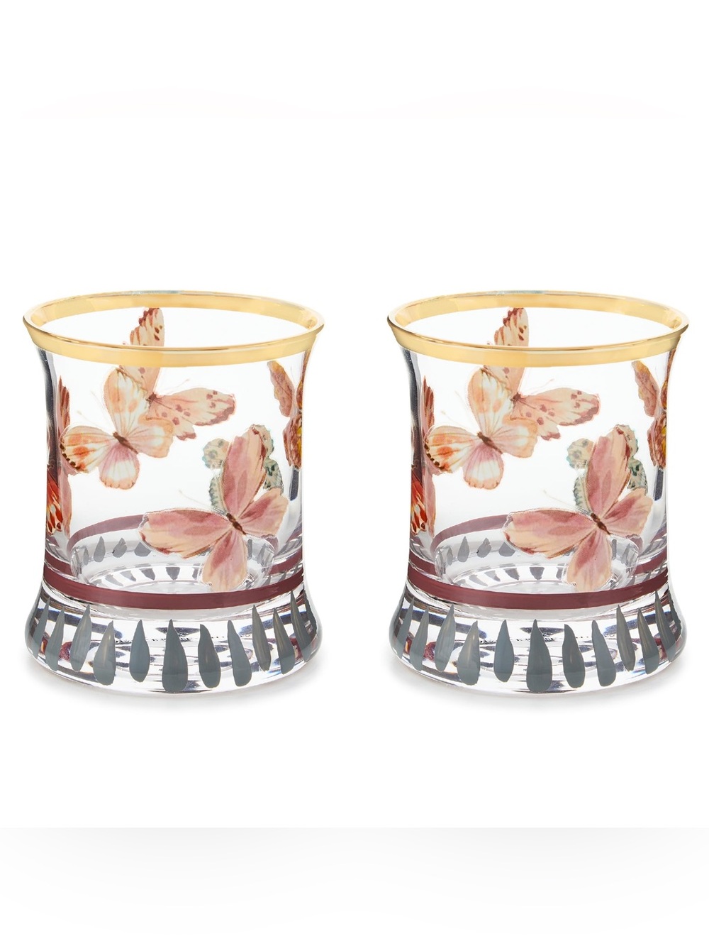 MacKenzie-Childs Butterfly Hill Set of 2 Tumbler Glasses